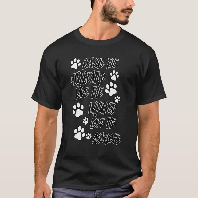 Camiseta Resgate Salve Amor  Resgate de Animais Fofos Cacho (Frente)