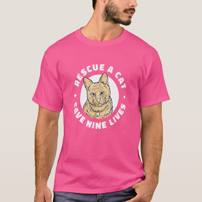Camiseta Resgate Um Gato Salvar Nove Vidas O Kit De Proprie (Frente)