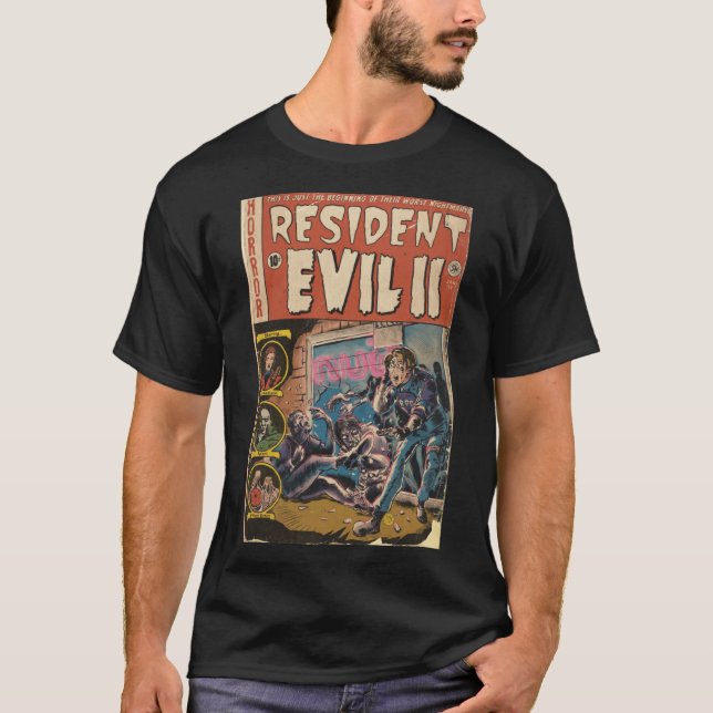 Camiseta Resident Evil 2 fan art Comic book cover boy frien (Frente)