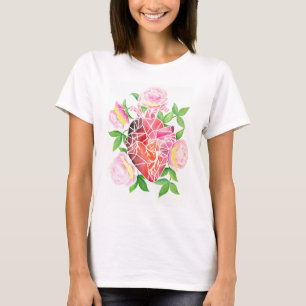 Camiseta Resiliência e Bloom - Coração Mosaico com Poema