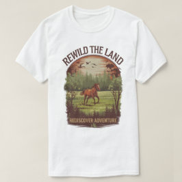 Camiseta Resilvestre o Design de Aventura de Redescoberta d
