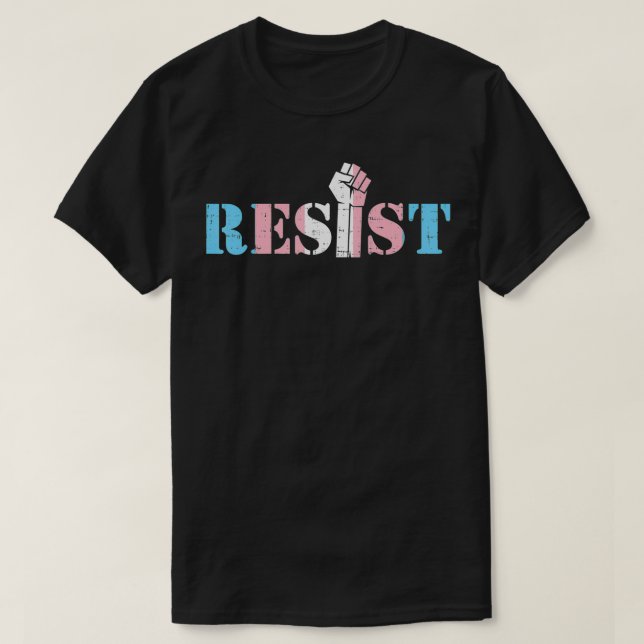 Camiseta Resist Fist Transgender Transseual Trans Rights Pr (Frente do Design)
