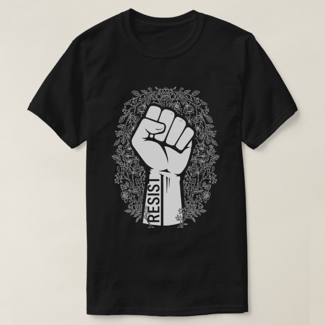 Camiseta Resist Floral Emblem (Frente do Design)