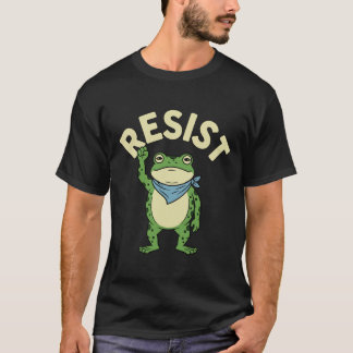 Camiseta Resist Frog Illustration T-Shirt, Cute Protest Fro