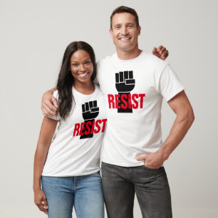 Camiseta Resista ao Presidente Trump - Punho Negro Anti Tru