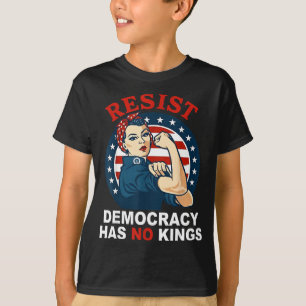 Camiseta Resista democracia tem reis mulher garota américa