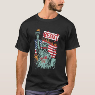 Camiseta Resista Resistência Estátua da Liberdade Mãos Fora