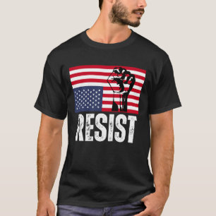 Camiseta Resiste à angústia de cabeça para baixo Bandeira A