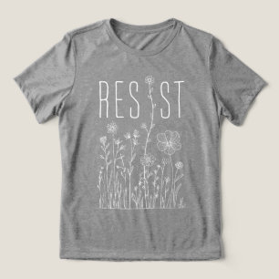 Camiseta Resiste à Arte Floral Minimalista