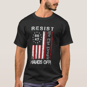 Camiseta Resiste as mãos ao protesto 86 47 8647 Salvamento 