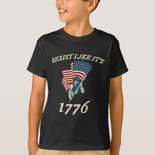 Camiseta Resiste como se fosse 1776 Conservador Flag Americ (Frente)