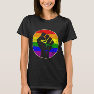 Camiseta Resistência à força do arco-íris lésbica Gay Lgbt