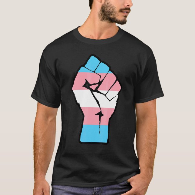 Camiseta Resistência à força Transgênero Sinalizador Trans  (Frente)