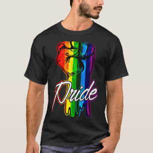 Camiseta Resistência À Resistência Da Mão Do Arco-Íris Gay