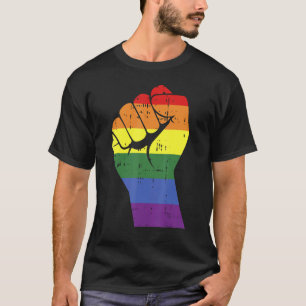 Camiseta Resistência À Resistência Da Mão Gay Lgbt Do Orgul