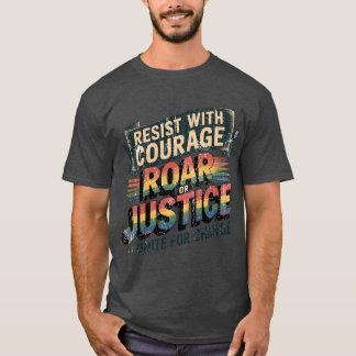Camiseta Resistência à unidade de rugido - Ativista Typogra