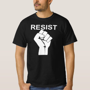 Camiseta Resistência ao ativismo de mão alta protestam just