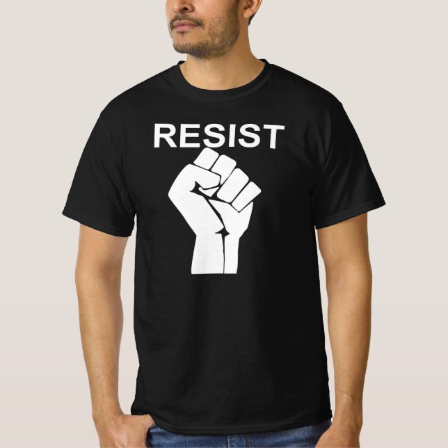 Camiseta Resistência ao ativismo de mão alta protestam just (Frente)