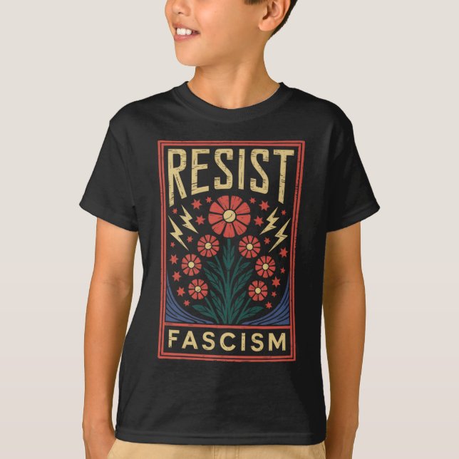 Camiseta Resistência ao fascismo Protesto Trump Anti Trump  (Frente)