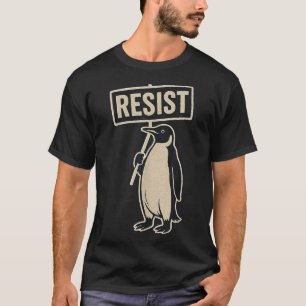 Camiseta Resistência ao Pinguim em Protesto Contra Tarifas