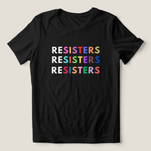 Camiseta RESISTERS Camisa-T antiautoritária do arco-íris