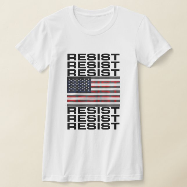 Camiseta Resistir à bandeira americana (Postura )