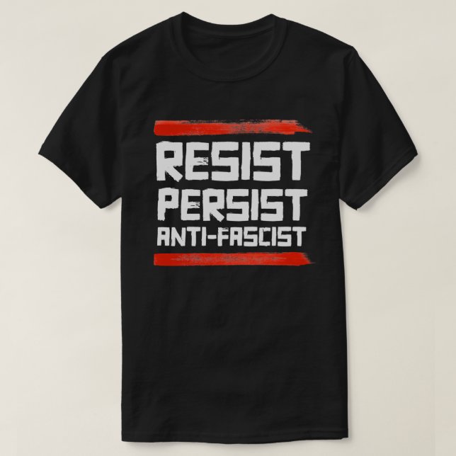 CAMISETA RESISTIR AO ANTIFASCISTA PERSISTENTE (Frente do Design)