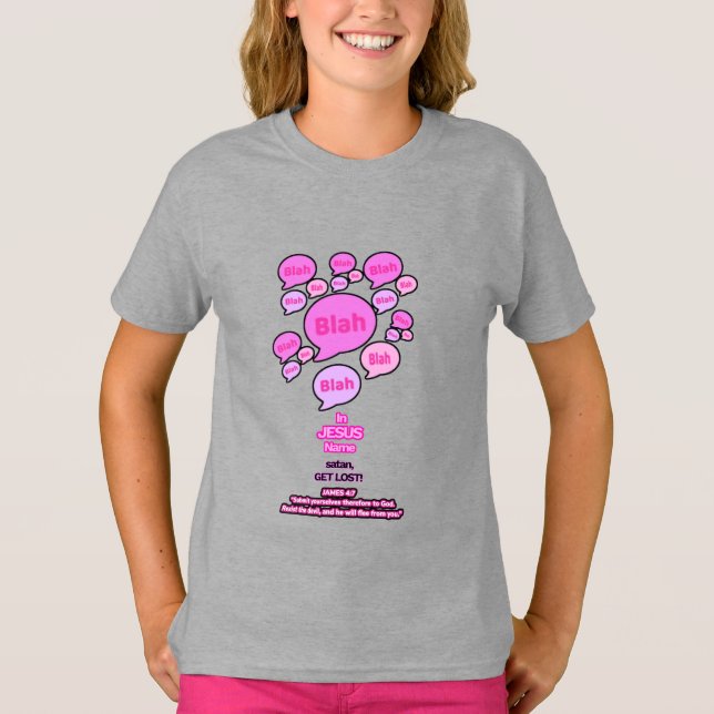 Camiseta Resistir ao diabo - rosa - Garota (Frente)