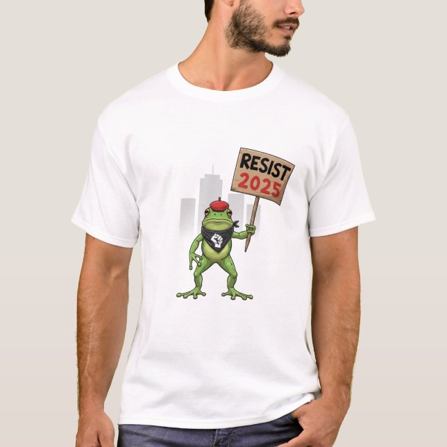 Camiseta Resistir ao Protesto da Rã de Portland (Frente)