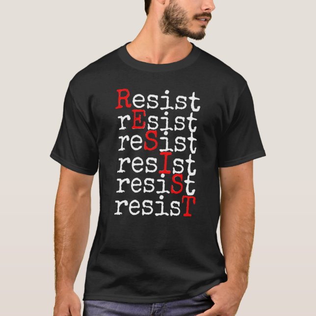 Camiseta Resistir ao texto escrito (Frente)
