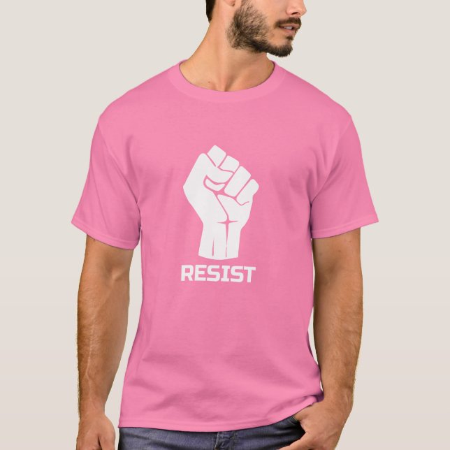 Camiseta Resistir com punho - em branco (Frente)