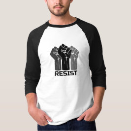 Camiseta Resistir com punho - em preto 0003