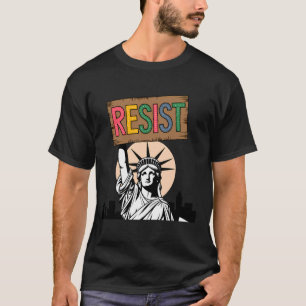 Camiseta Resistir Estátua da Liberdade Retro Vintage Resist