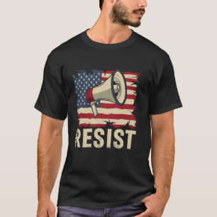 Camiseta Resistir - Megafone Alto-falante Retro Vintage Ban
