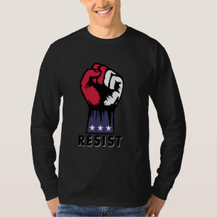 Camiseta Resistir Punho Protesto Patriótico Agora Em Toda a