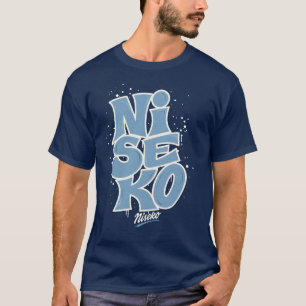 Camiseta Resort de Esqui Niseko Japão Tipografia Retro Snow