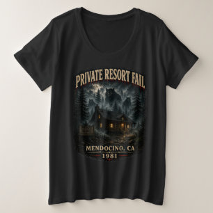Camiseta Resort Privado Falha Feminino Tamanho Maior Escuro