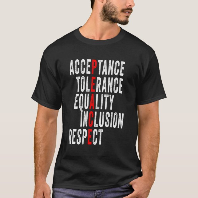 Camiseta Resp de inclusão da igualdade de tolerância à acei (Frente)
