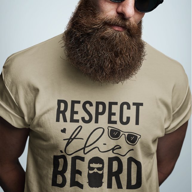 Camiseta Respect The Beard Funny Design (Criador carregado)