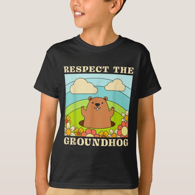 Camiseta Respect The Groundhog Day Men Women Animal Retro 6 (Frente)