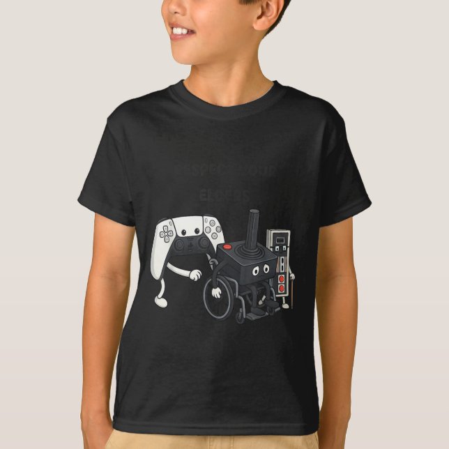 Camiseta Respect Your Elders Funny Gaming 80s Style Old New (Frente)