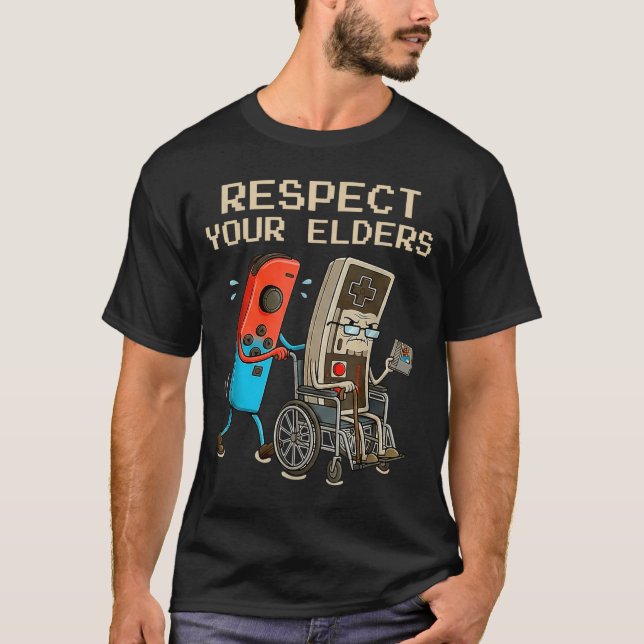 Camiseta Respect Your Elders Retro Gaming Controller Funny  (Frente)