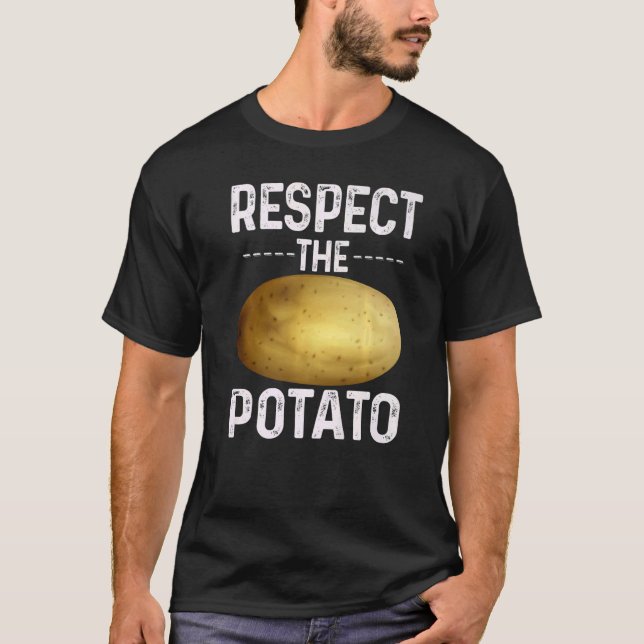 Camiseta Respeitar As Batatas De Batata Funny Root Vegetabl (Frente)