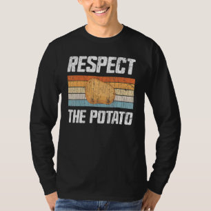 Camiseta Respeitar Batatas Batatas Vegetais Chips Comem Gr