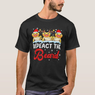 Camiseta Respeite A Barba Luz de Natal Papai Noel Barbudo D
