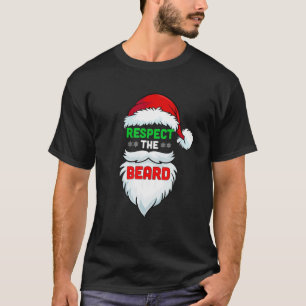 Camiseta Respeite A Barba Papai Noel Natal Homens D