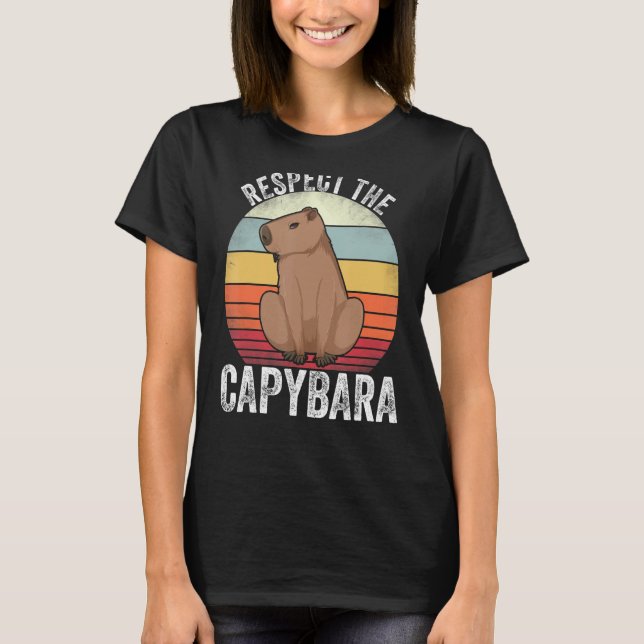 Camiseta Respeite A Capybara Animal Funny Capybara Lover V (Frente)