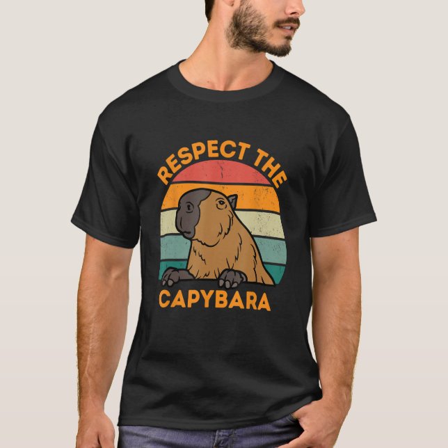 Camiseta Respeite A Capybara Animal Funny Rodent Capybara (Frente)