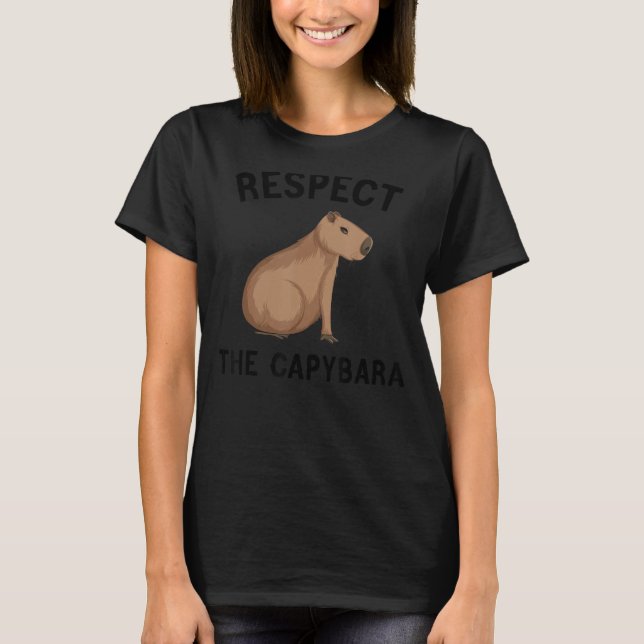 Camiseta Respeite A Capybara Funny Capybara Men Mulheres Cr (Frente)
