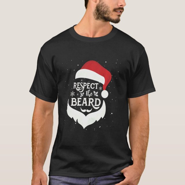 Camiseta Respeite A Família De Natal Beard Santa Claus Paj (Frente)